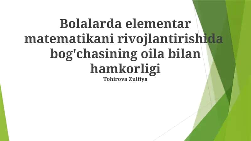 O'yinlar orqali matematika 1