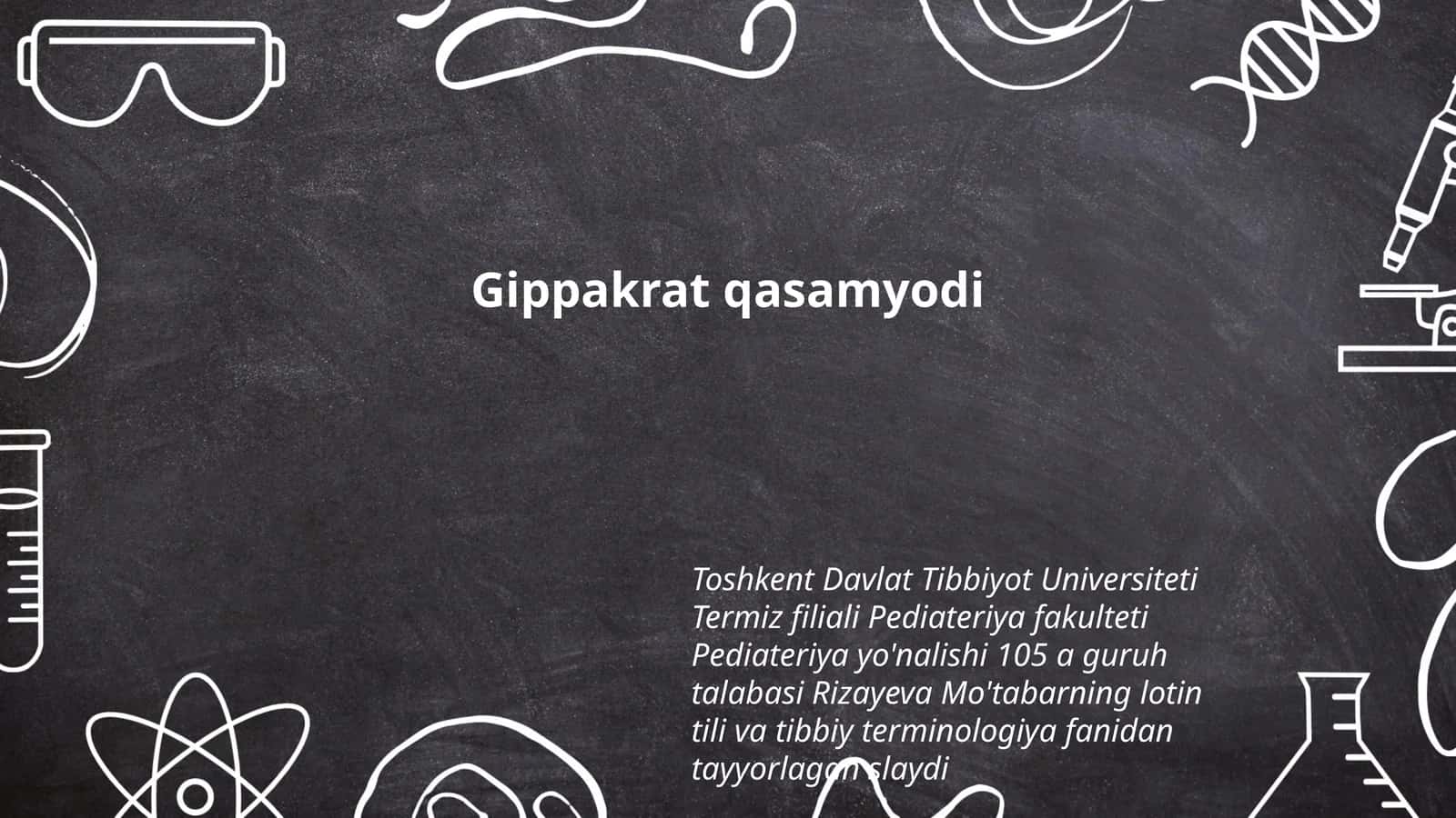 Gippakrat qasamyodi 1