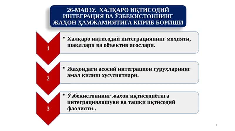 Халқаро иқтисодий интеграция 1