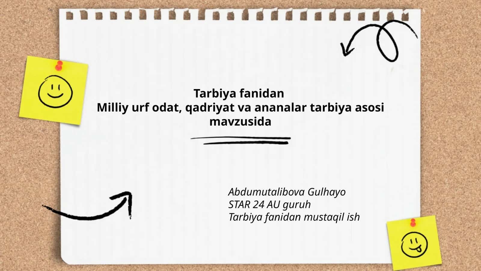 Tarbiya fanidan 1