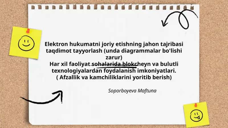 Elektron hukumatni joriy etishning jahon tajribasi taqdimot tayyorlash 1