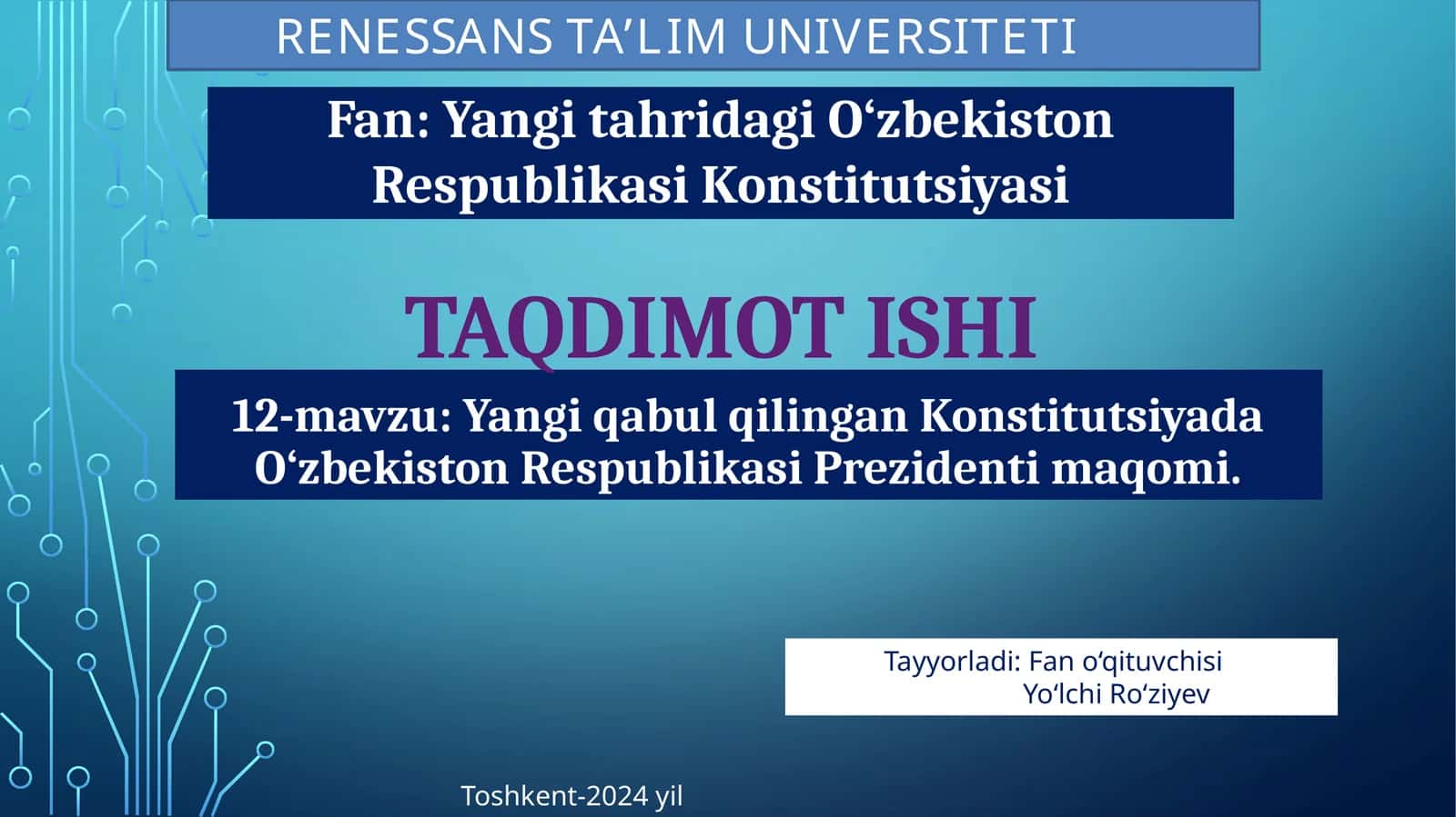O'zbekiston Respublikasi Konstitutsiyasi 1