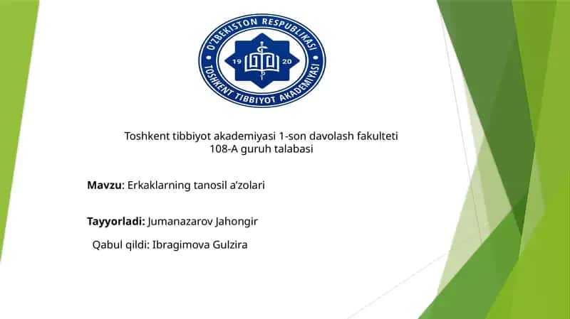 Erkaklarning tanosila’zolari 1