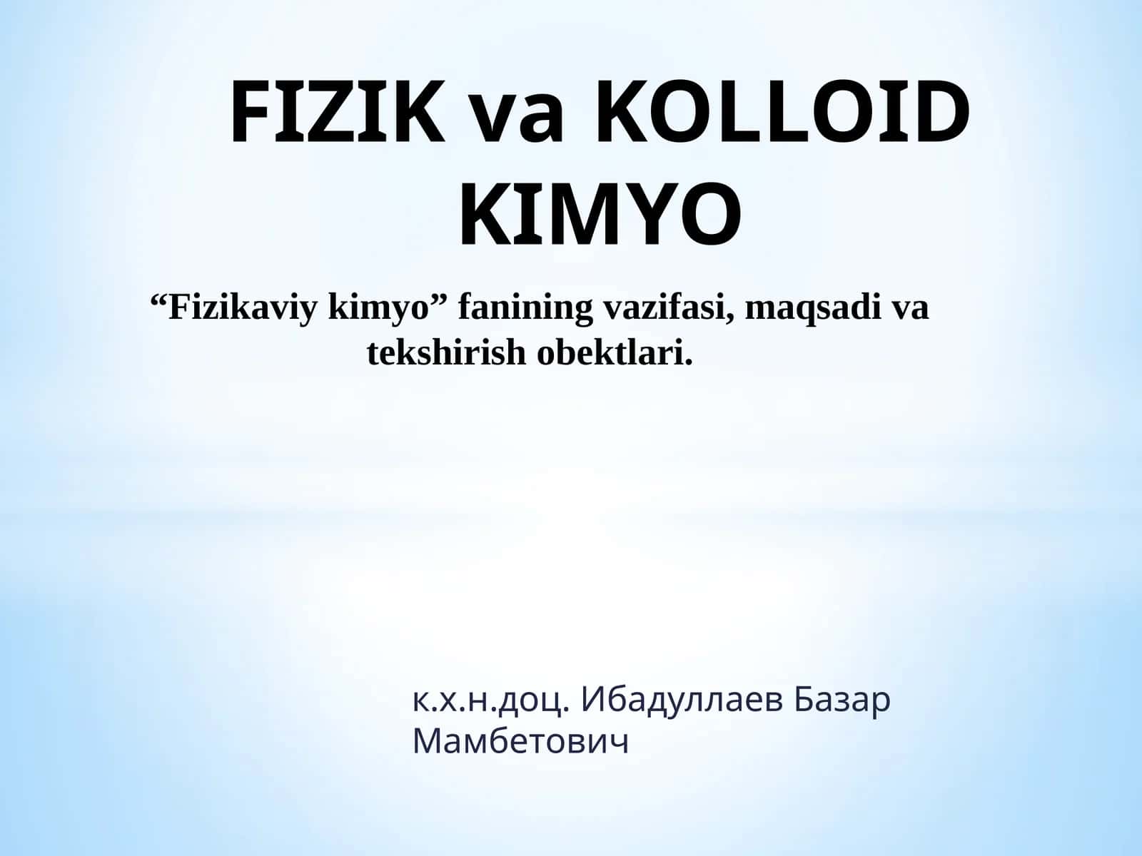 FIZIKvaKOLLOID KIMYO 1