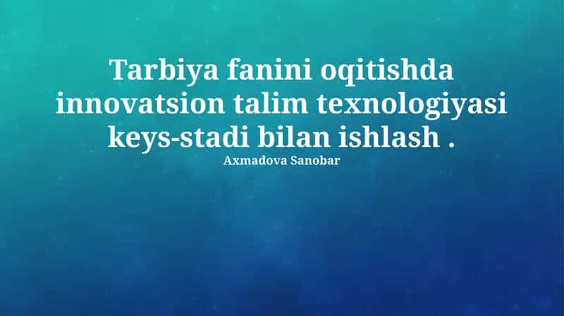 Innovatsion Ta'lim Texnologiyalari 1