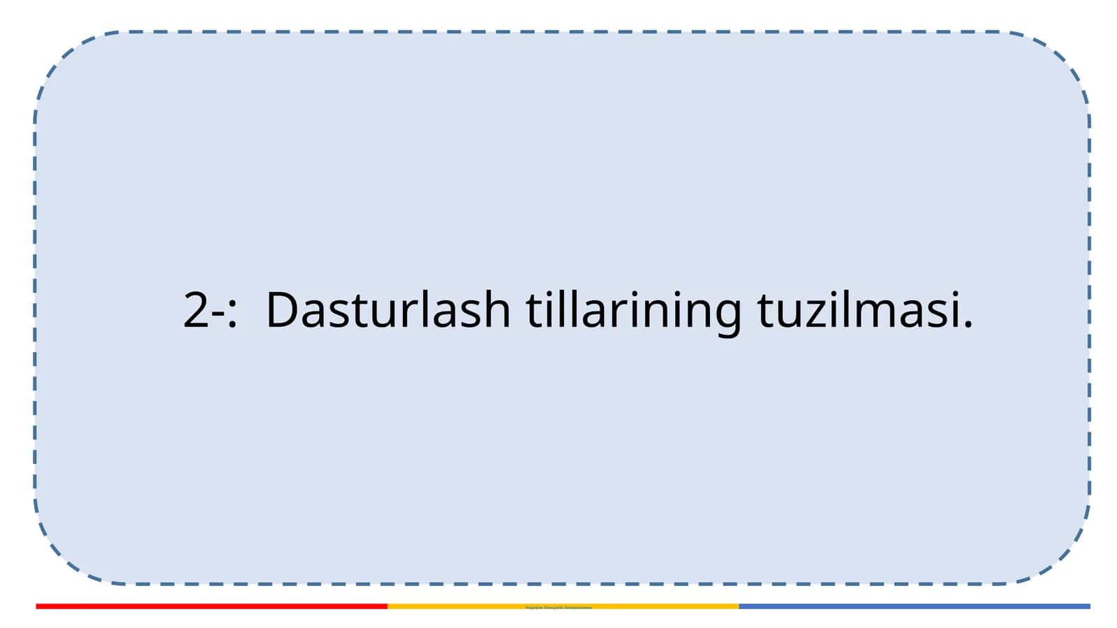 Dasturlash tillarining tuzilmasi 1