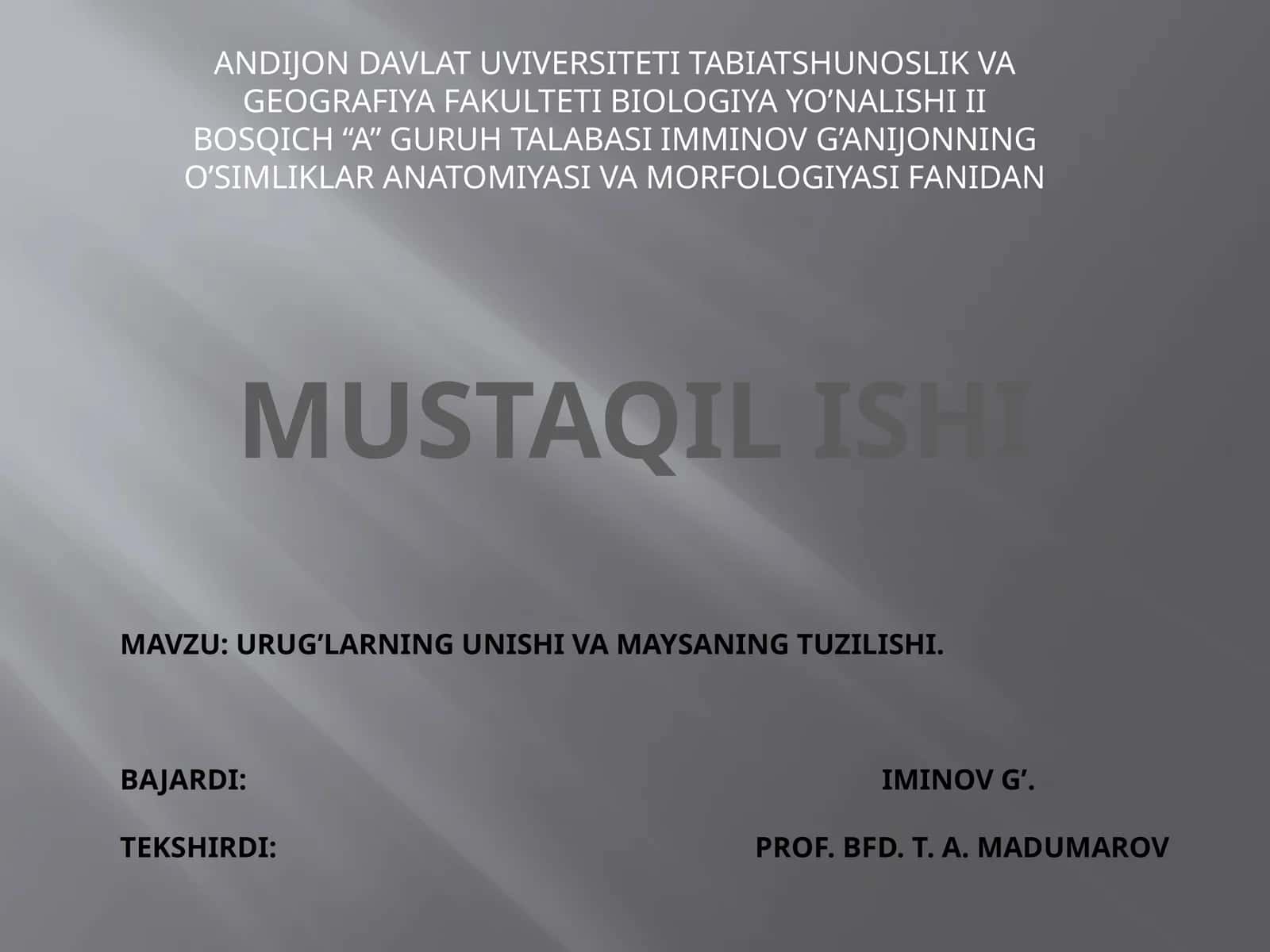 Urug’larning unishi va maysaning tuzilishi 1