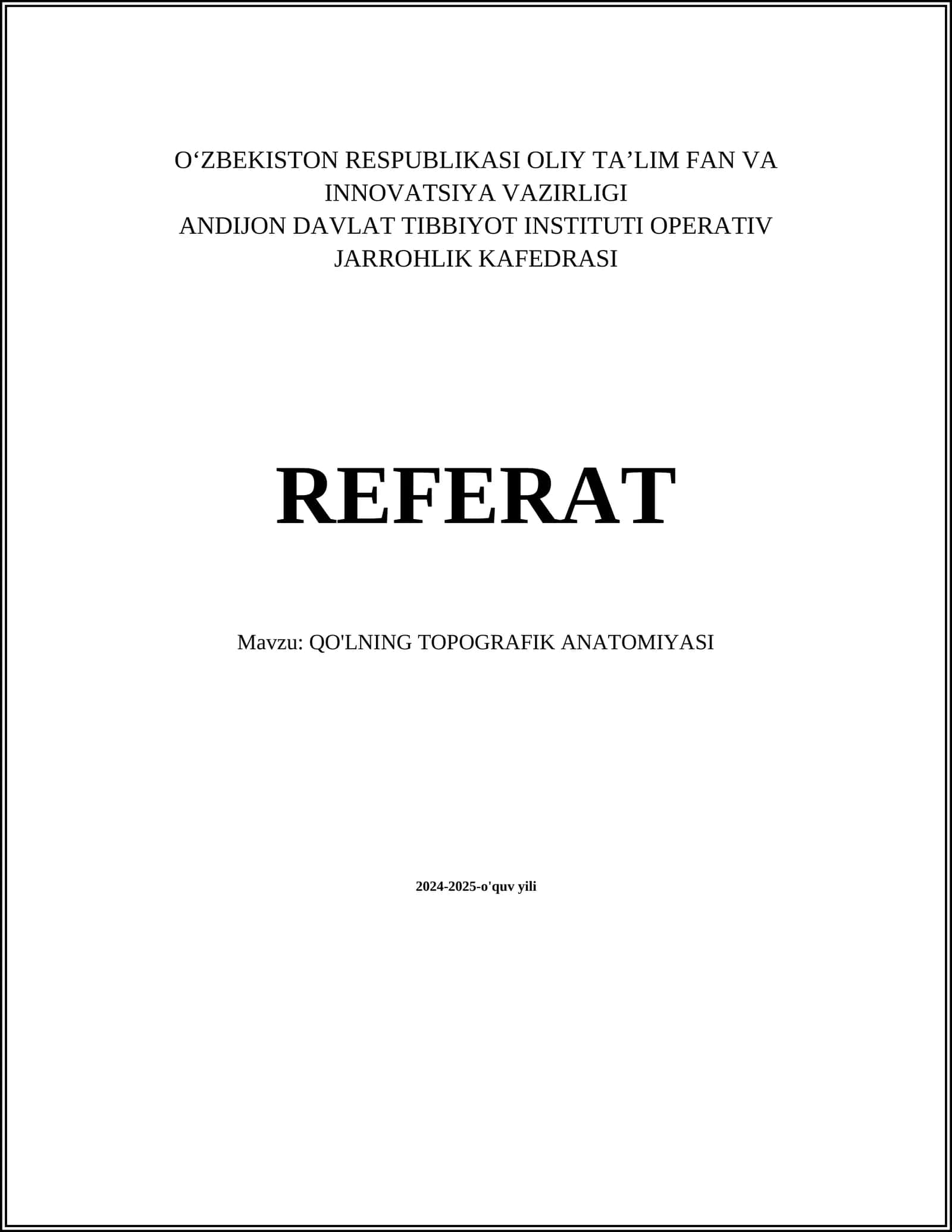 QO'LNING TOPOGRAFIK ANATOMIYASI 1