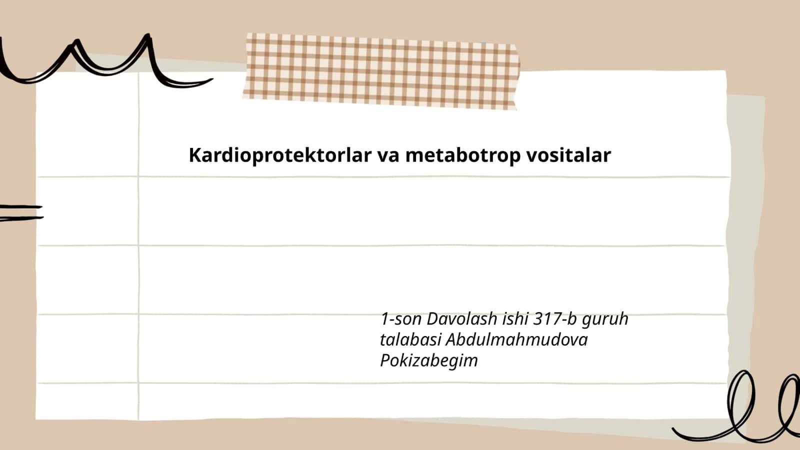 Kardioprotektorlar va metabotrop vositalar 1