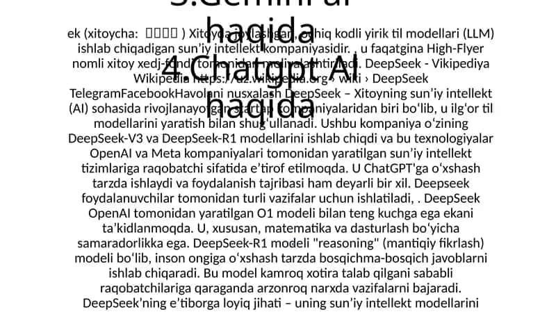 Suniy intelekt chat botlar 1
