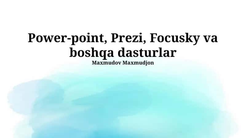 Power-point, Prezi, Focusky 1