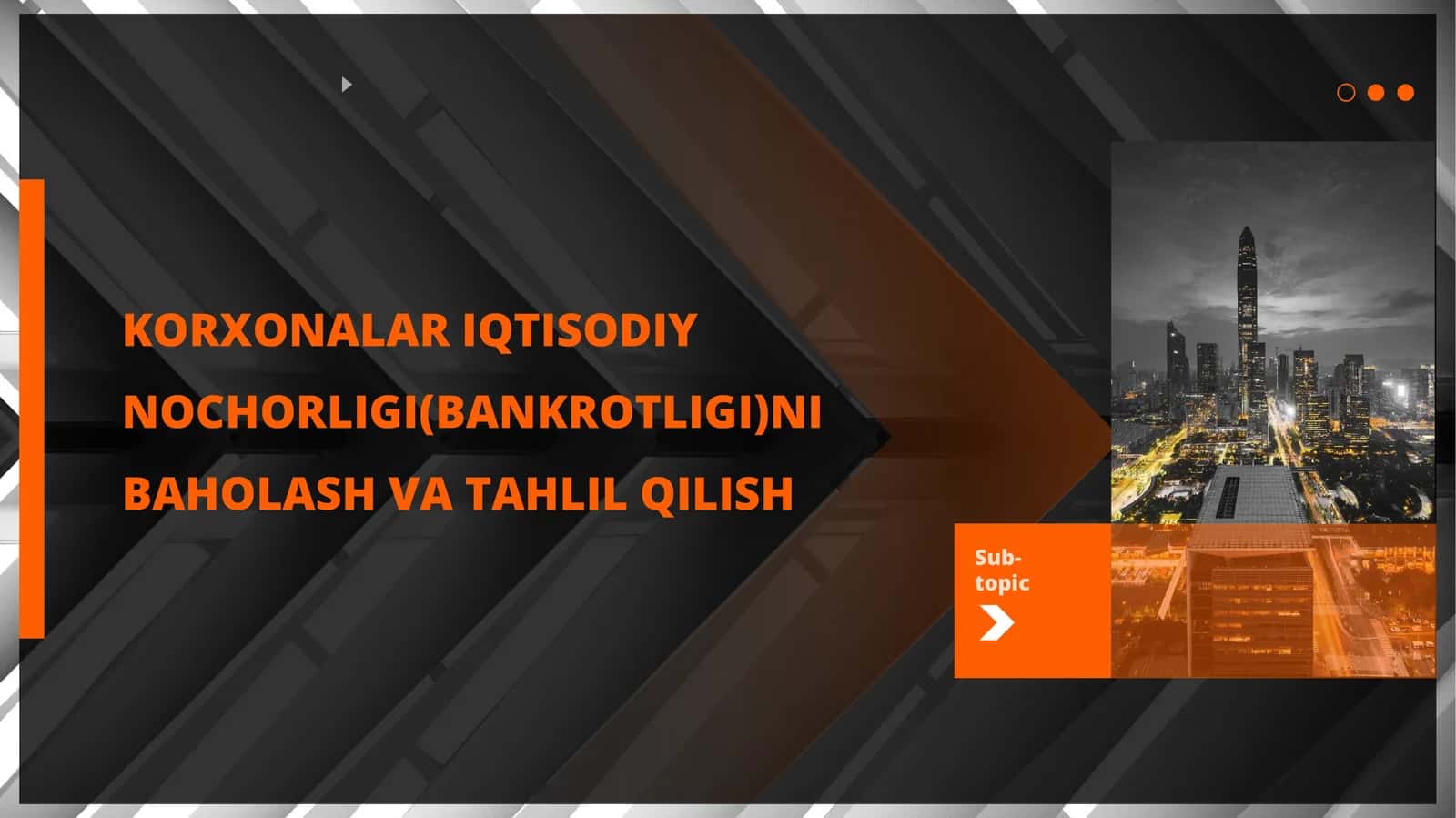 Korxonalar iqtisodiy nochorligini baholash va tahlil qilish 1