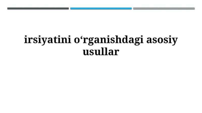 Gibridologik va Sitogenetik Usullar 1