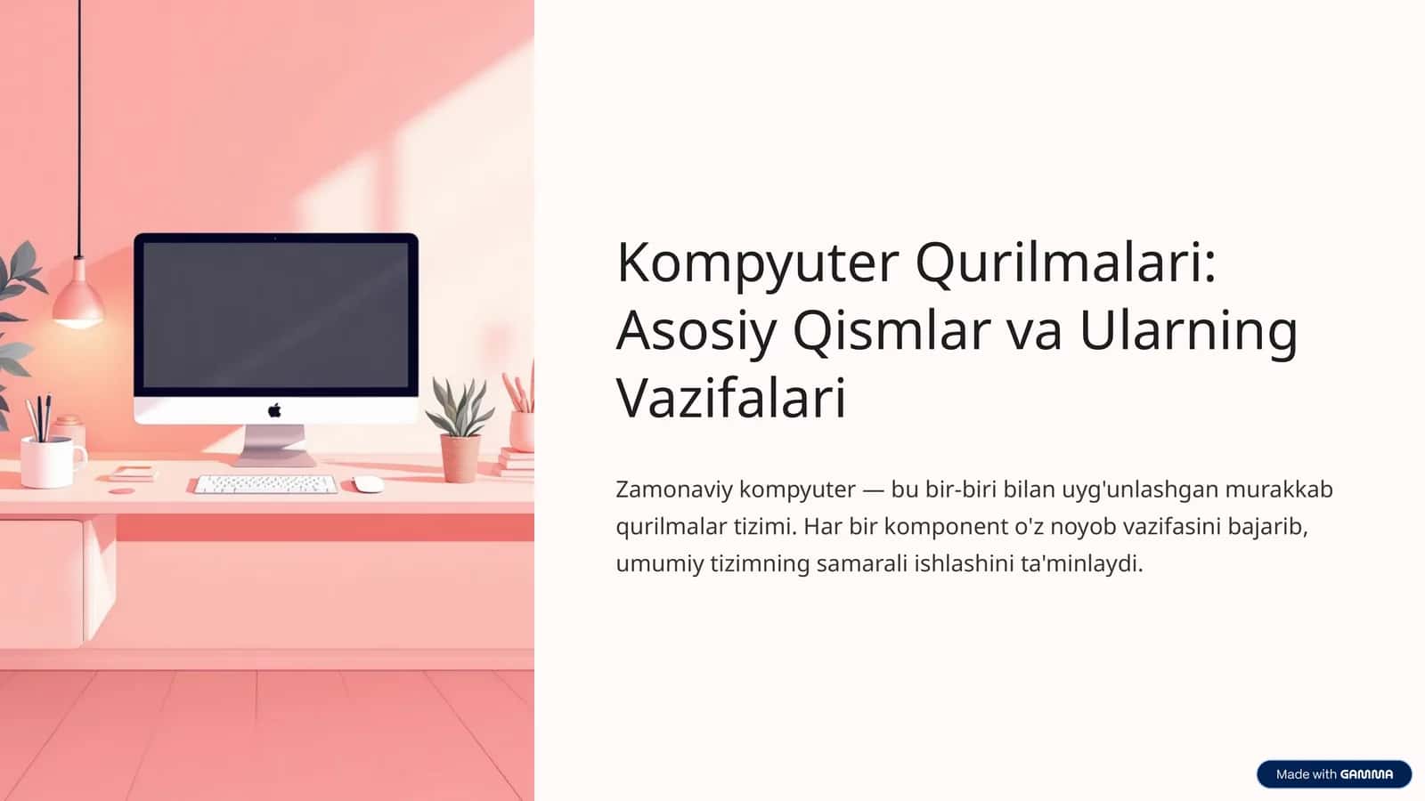 Kompyuter Qurilmalari: Asosiy Qismlar va Ularning Vazifalari 1