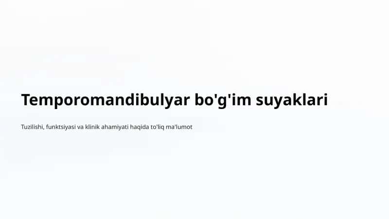 Temporomandibulyar Bo'g'im Suyaklari 1