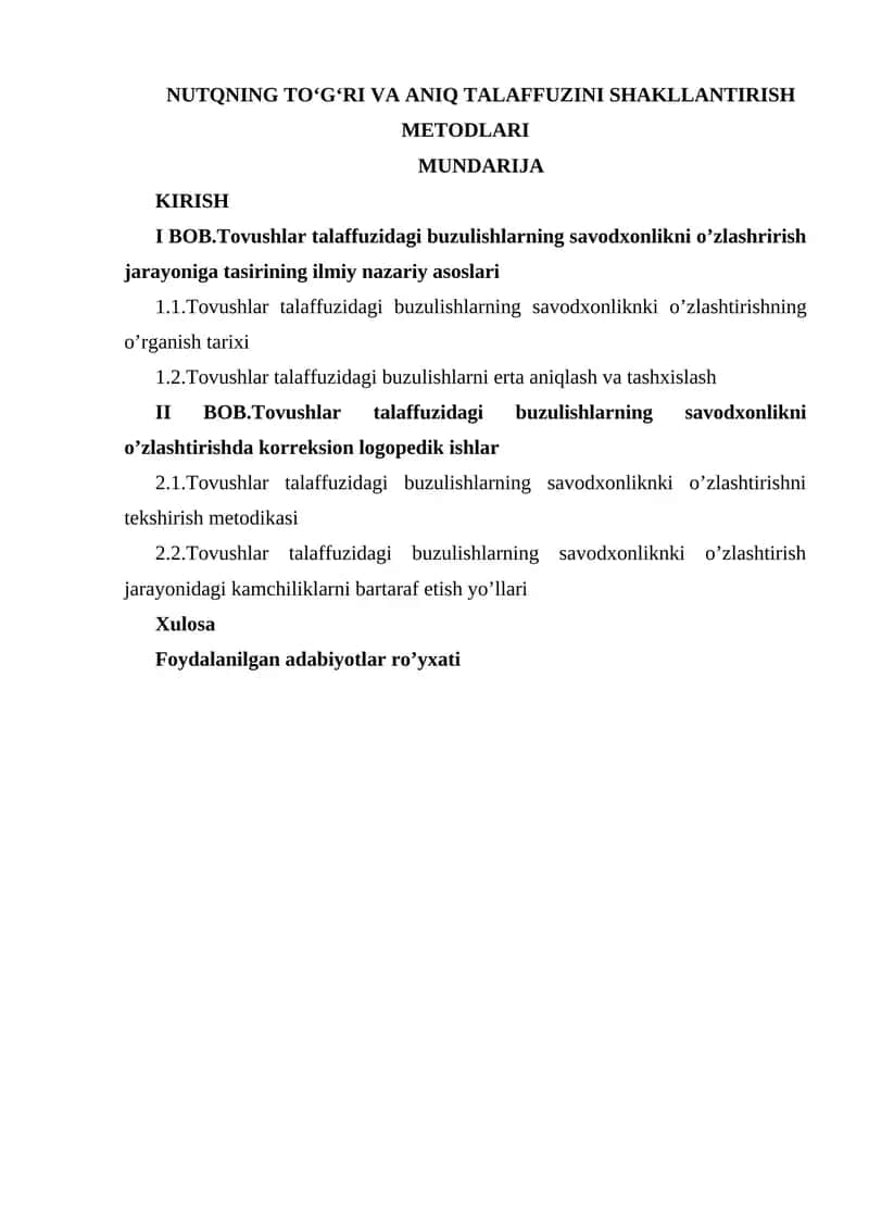 NUTQNING TO‘G‘RI VA ANIQ TALAFFUZINI SHAKLLANTIRISH METODLARI 1