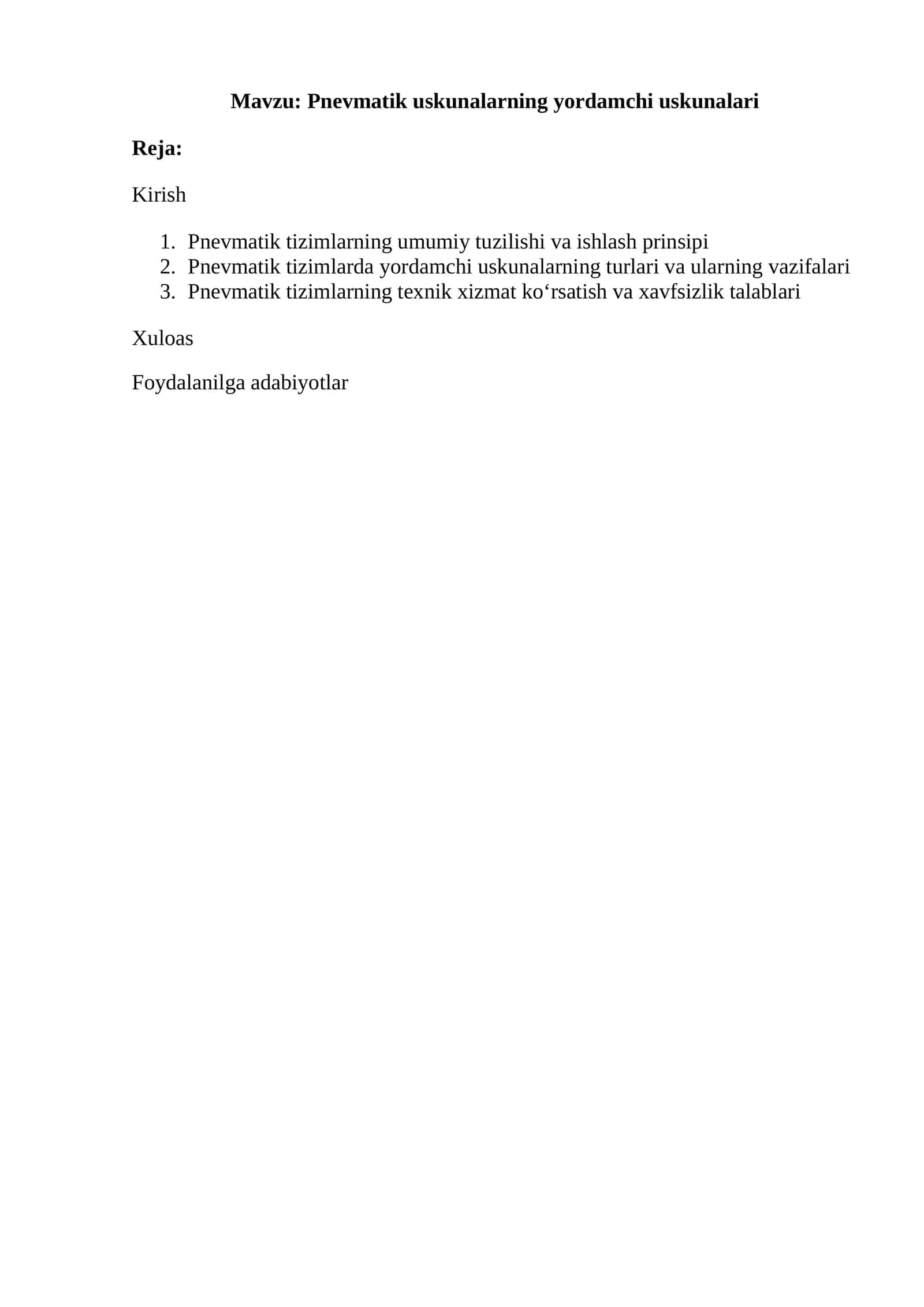 Pnevmatik uskunalarning yordamchi uskunalari 1