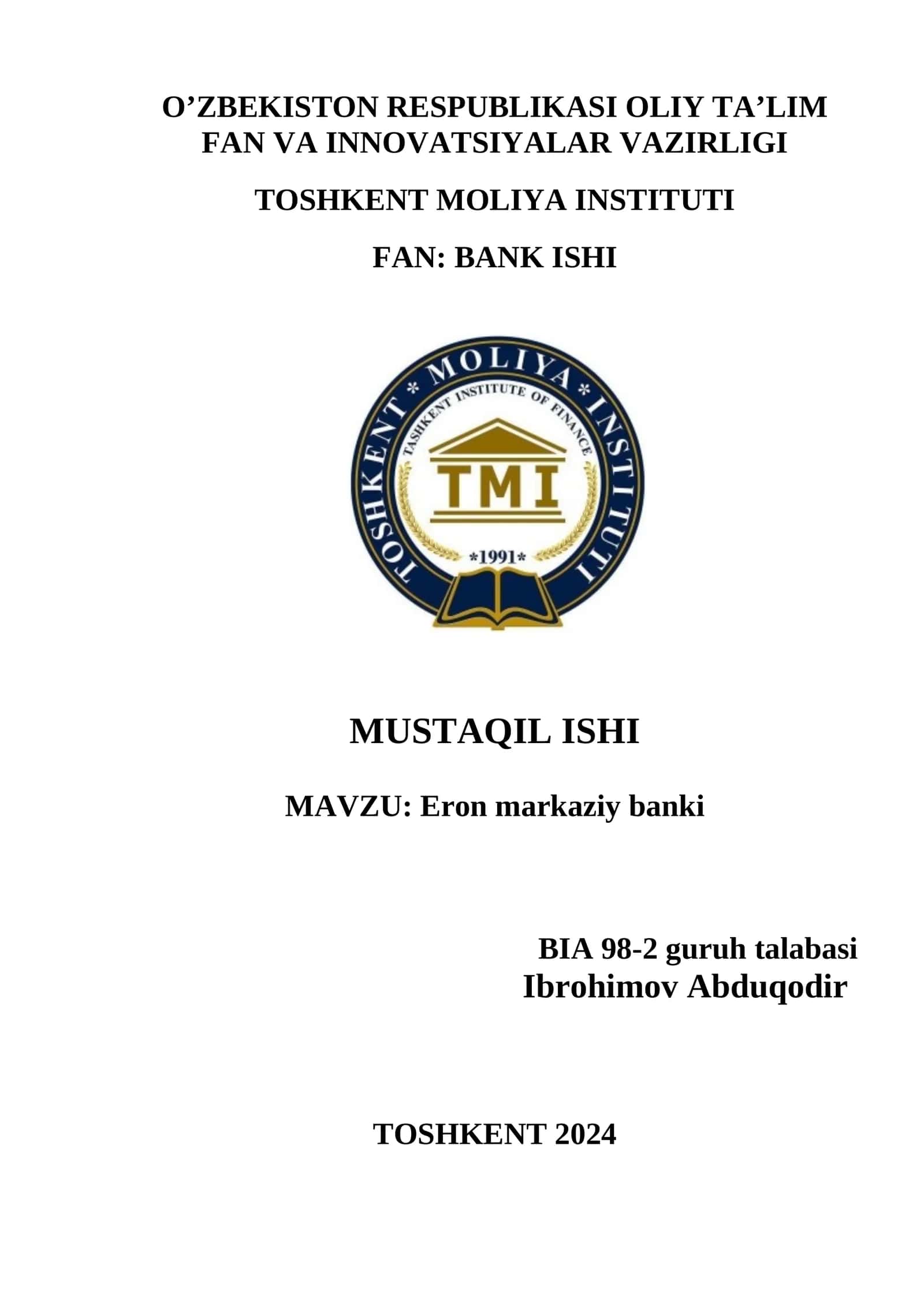 Eron markaziy banki 1