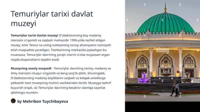 Temuriylar tarixi davlat muzeyi 1