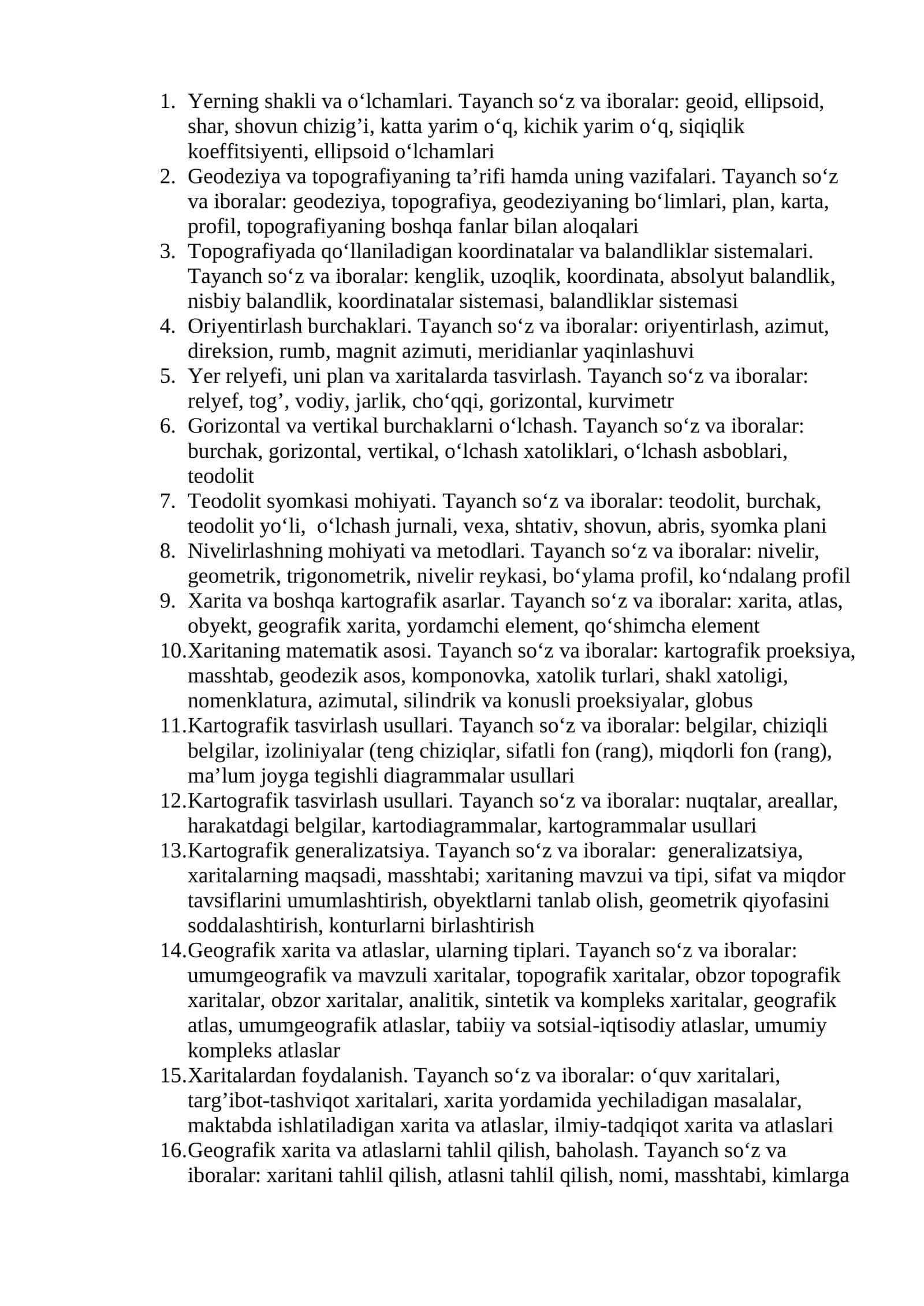 Topografiyada qo‘llaniladigan koordinatalar va balandliklar sistemalari 1