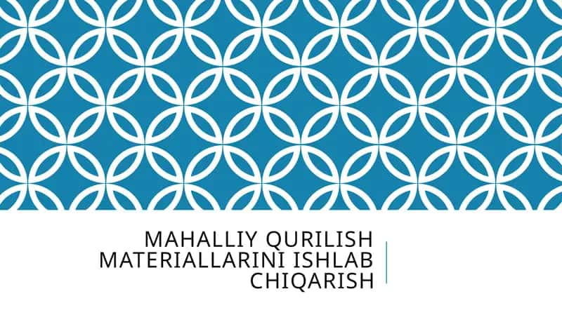 Qurilishmateriallarini ishlabchiqarish 1