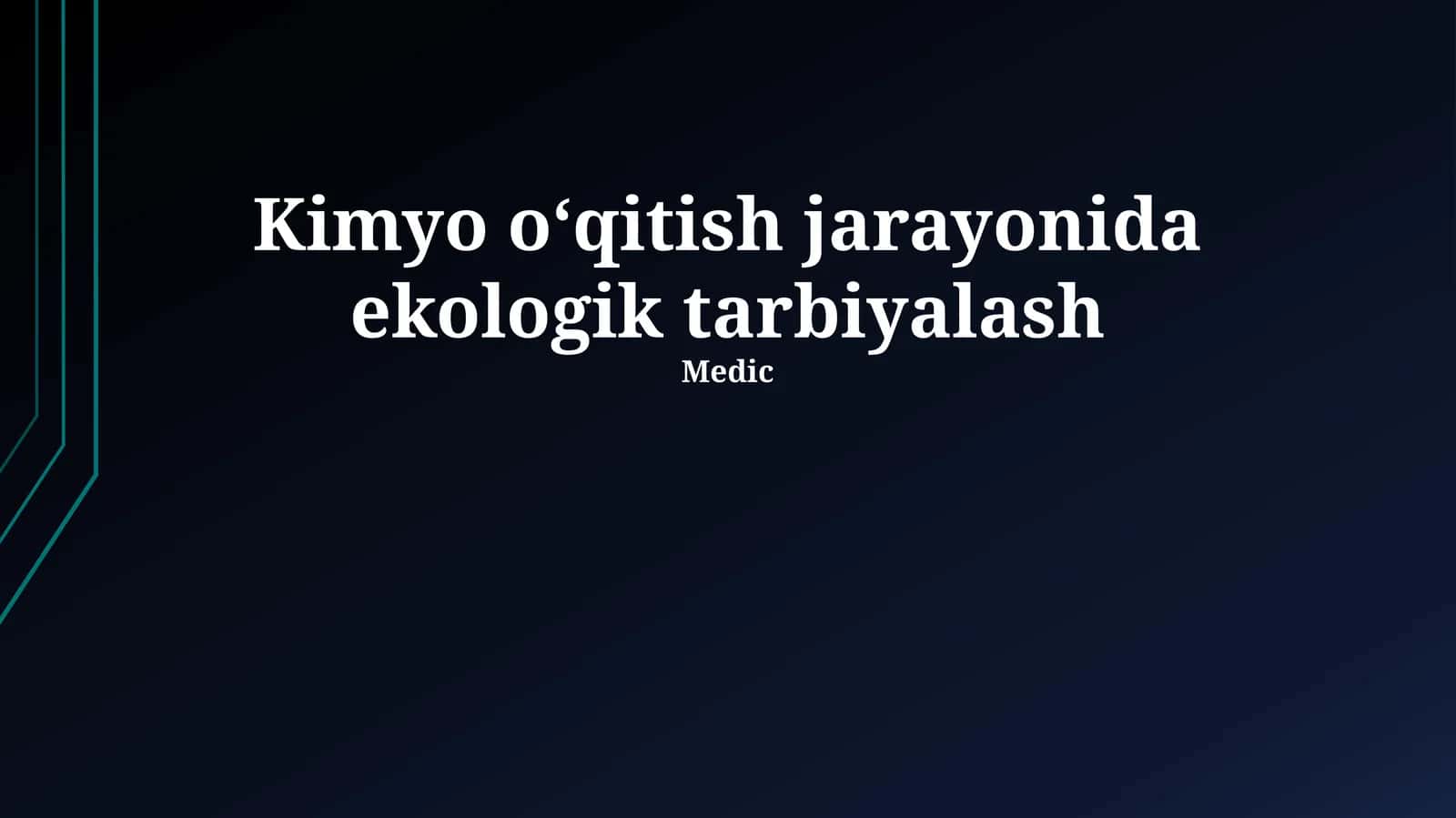 Kimyo oʻqitish jarayonida ekologik tarbiyalash 1
