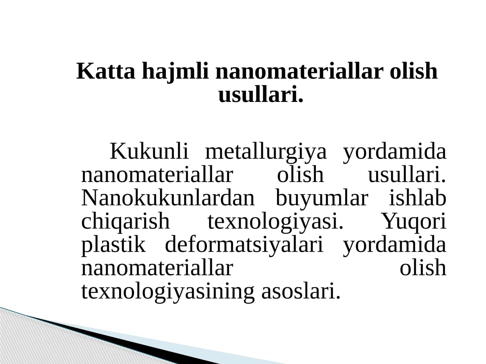 Kukunlimetallurgiya yordamida nanomateriallar olish usullari 1