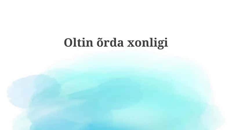 Oltin O'rda 1