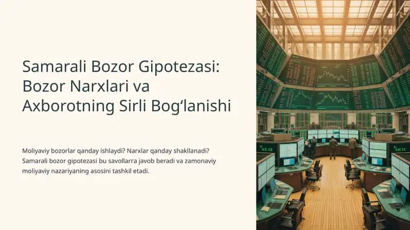 Samarali Bozor Gipotezasi 1