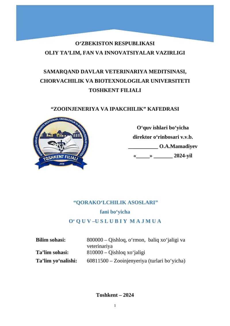 QORAKO‘LCHILIK ASOSLARI 1