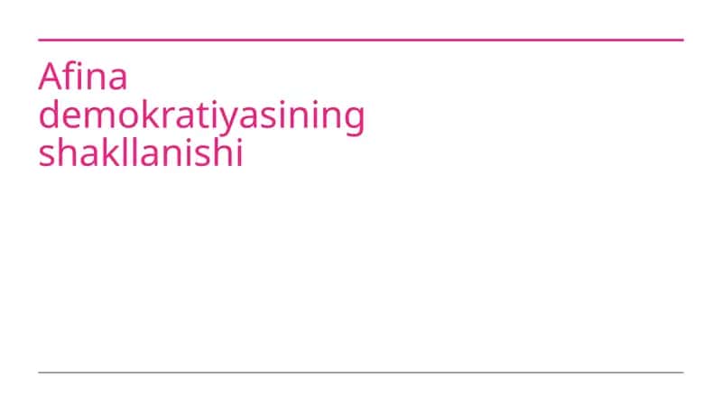 Afina demokratiyasining shakllanishi 1