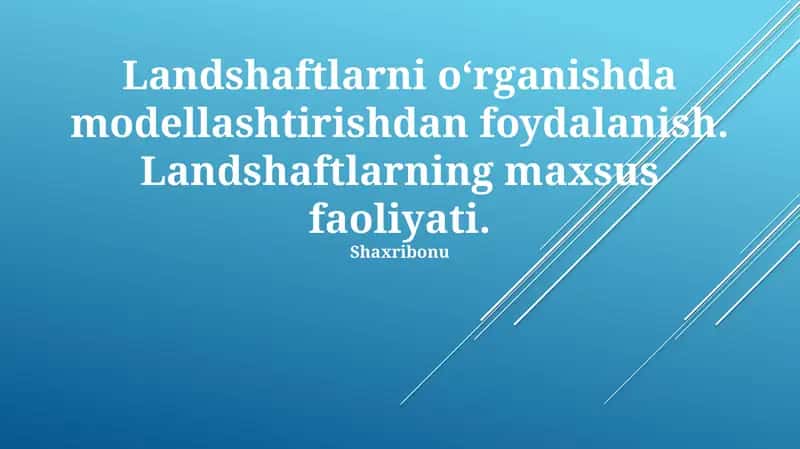 3D Landshaft modellashtirish RS 1