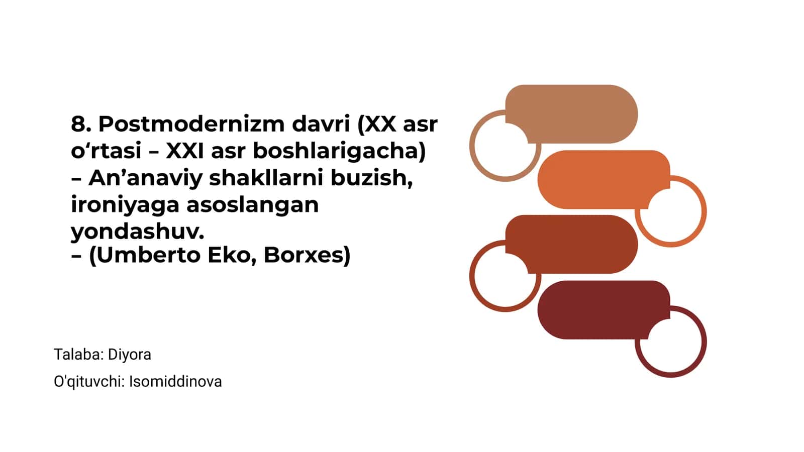 Postmodernizm davri (XX asr o‘rtasi – XXI asr boshlarigacha) 1