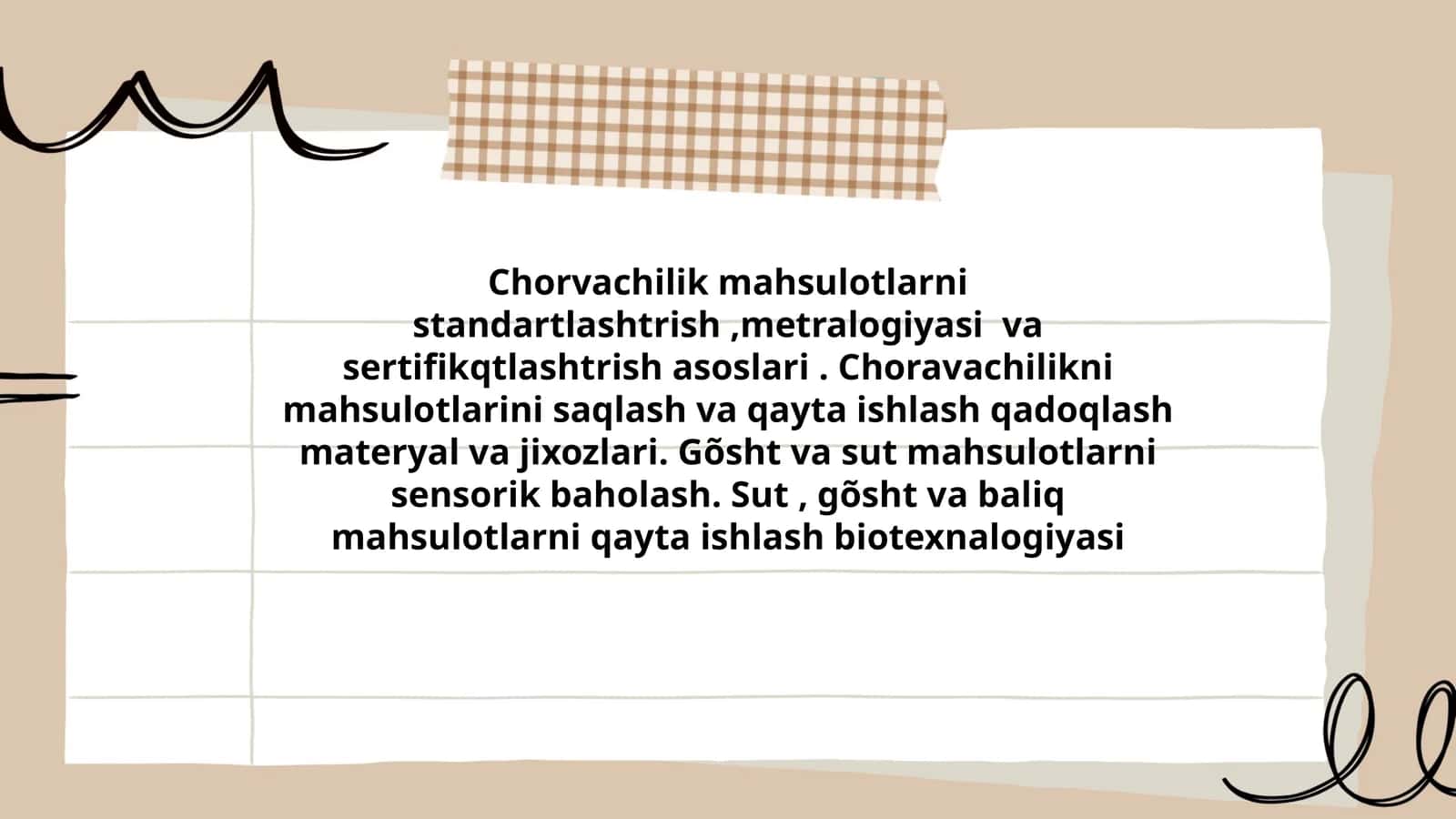 Chorvachilik mahsulotlarni standartlashtrish, metralogiyasi va sertifikqtlashtrish asoslari 1