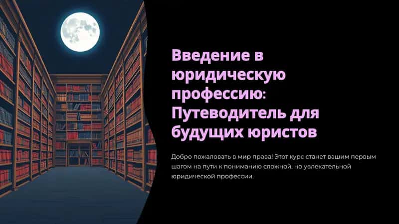 Введение в юридическую профессию: Путеводитель для будущих юристов 1