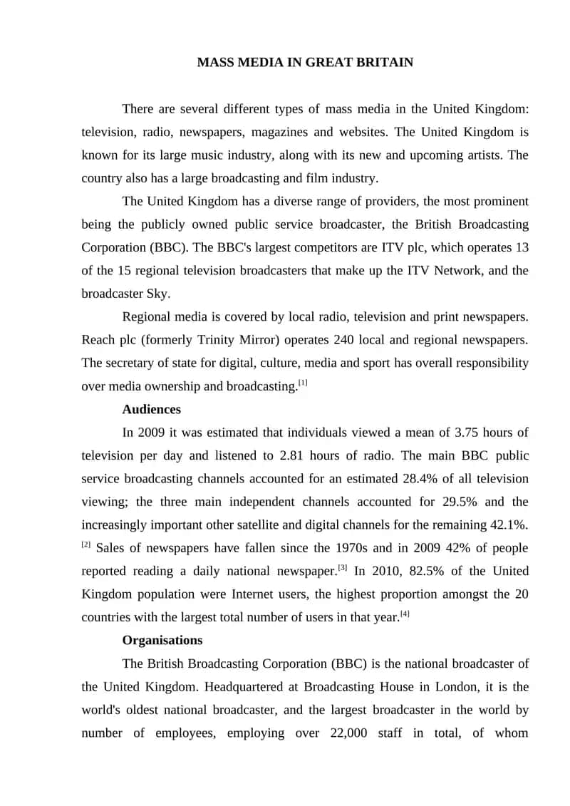 MASS MEDIA IN GREAT BRITAIN 1