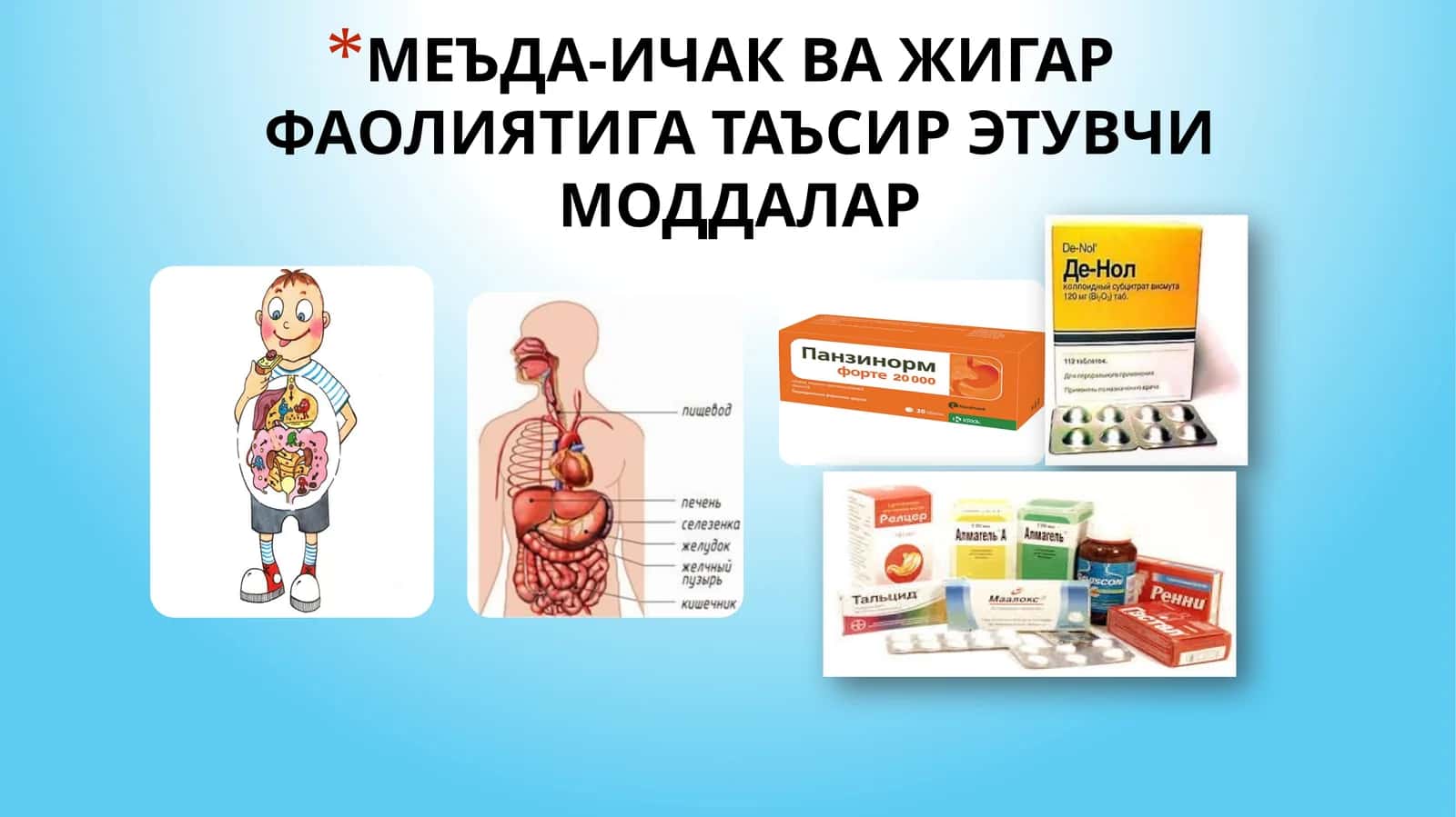МЕЪДА-ИЧАК ВА ЖИГАР ФАОЛИЯТИГА ТАЪСИР ЭТУВЧИ МОДДАЛАР 1