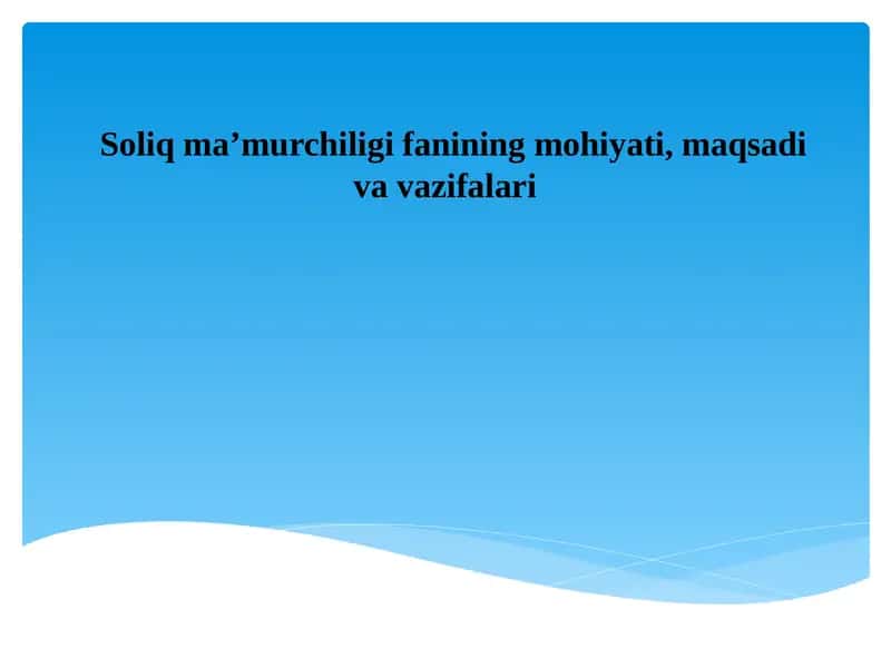Soliqma’murchiligi 1