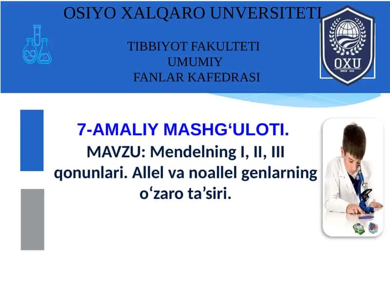 Mendelning I, II,III qonunlari 1