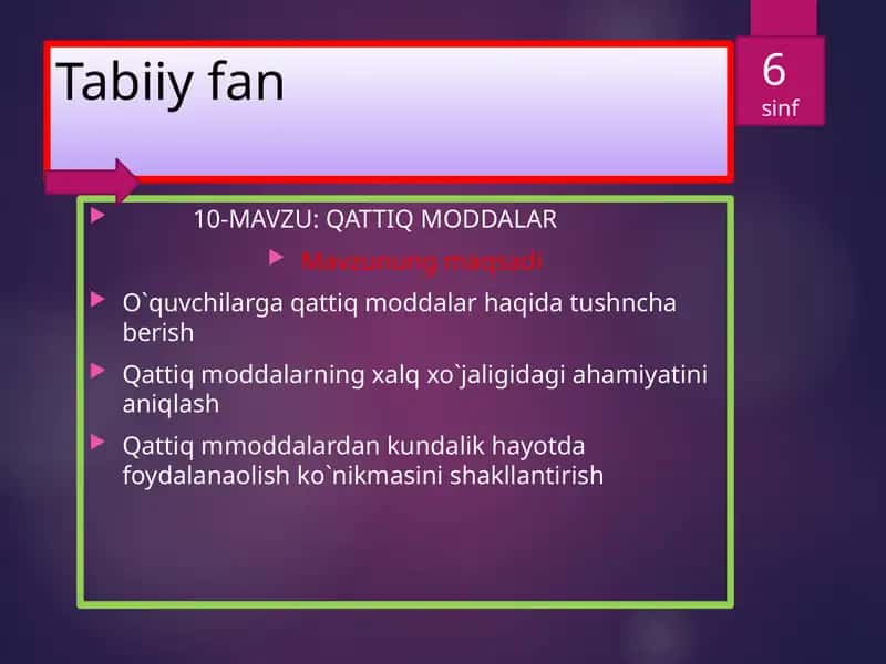 Qattiq Moddalar 1