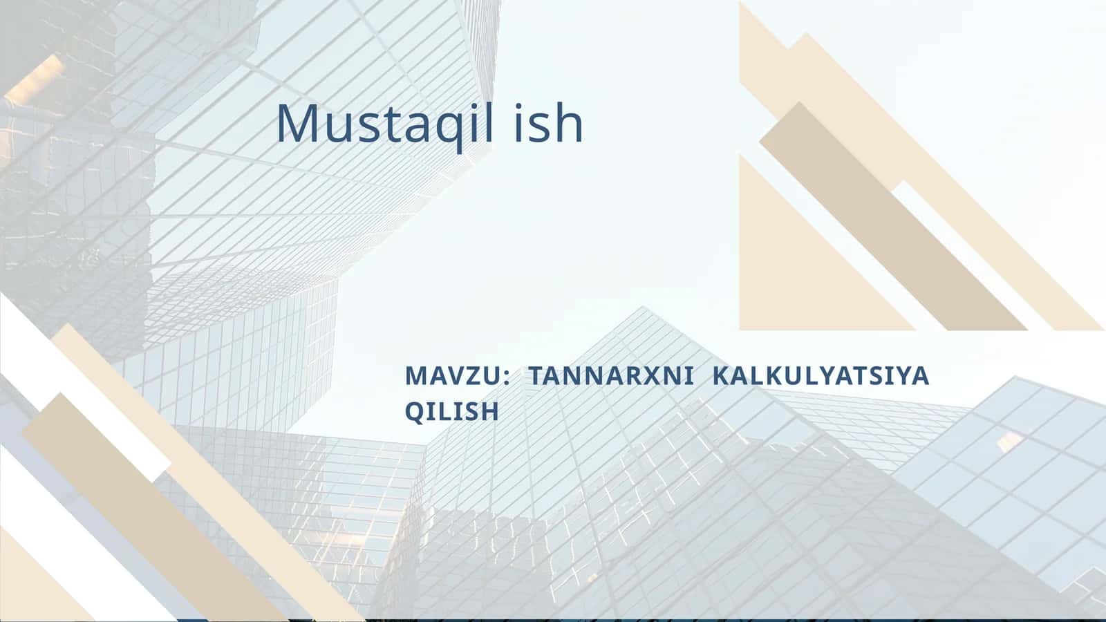 TANNARXNI KALKULYATSIYA QILISH 1