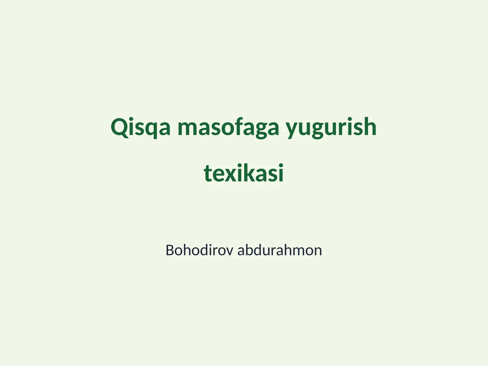 Yugurish texnikasi 1