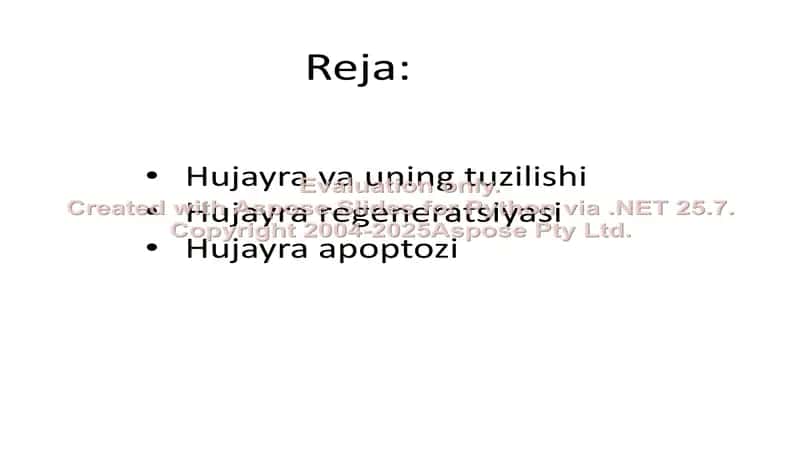 Hujayra va uning tuzilishi 1