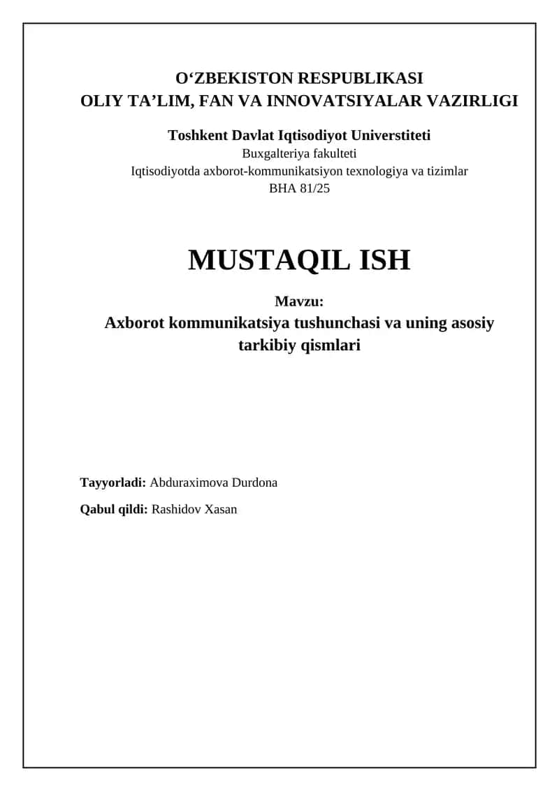 Axorot kommunikatsiya tushunchasi va uning asosiy tarkibiy qismlari 1