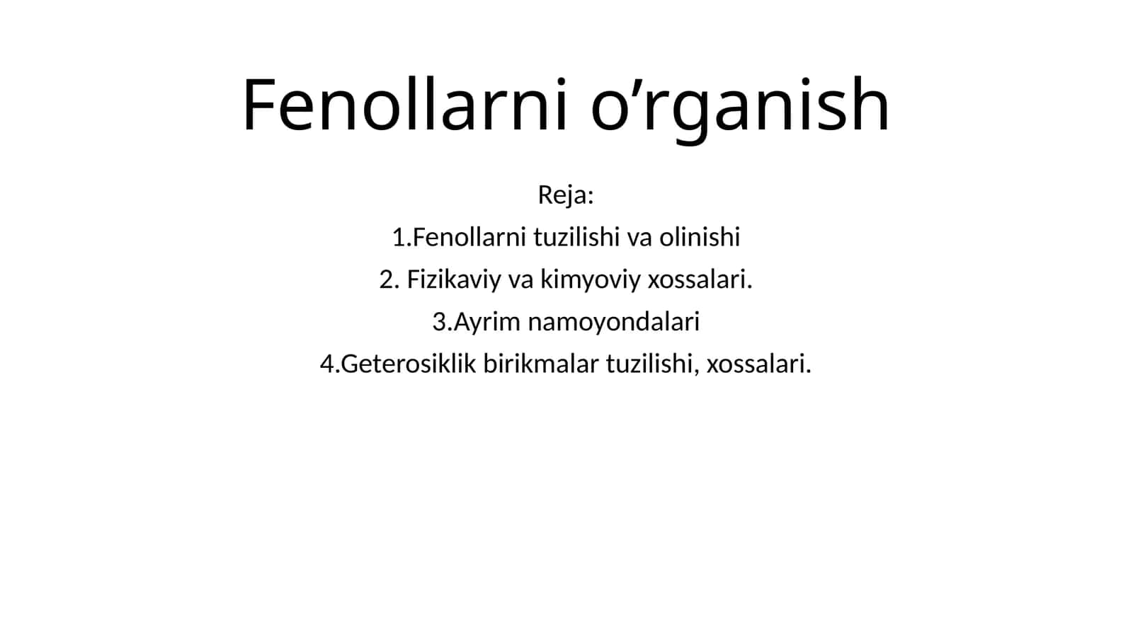 Fenollarnio’rganish 1