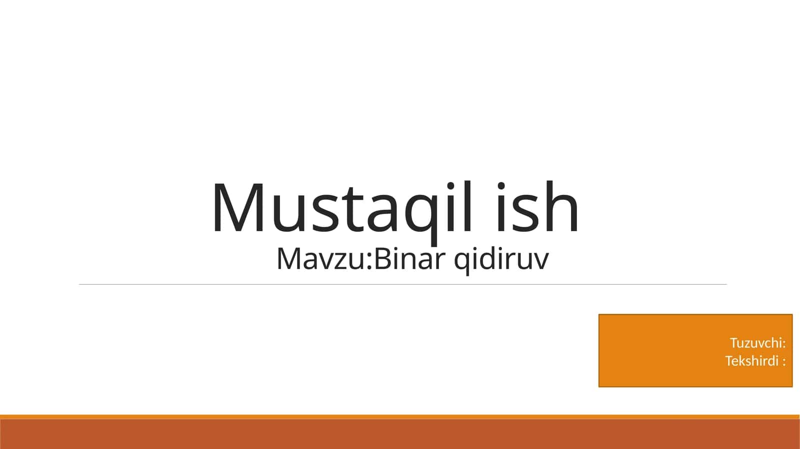 Binar qidiruv algoritmi 1