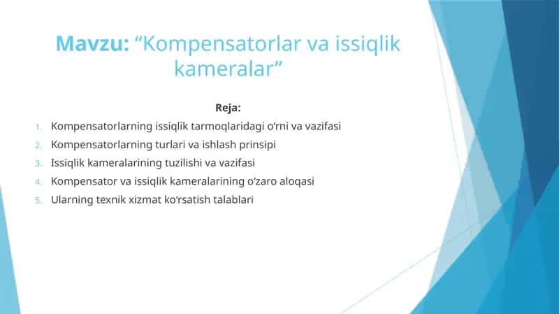 Kompensatorlar va Issiqlik Kameralar 1