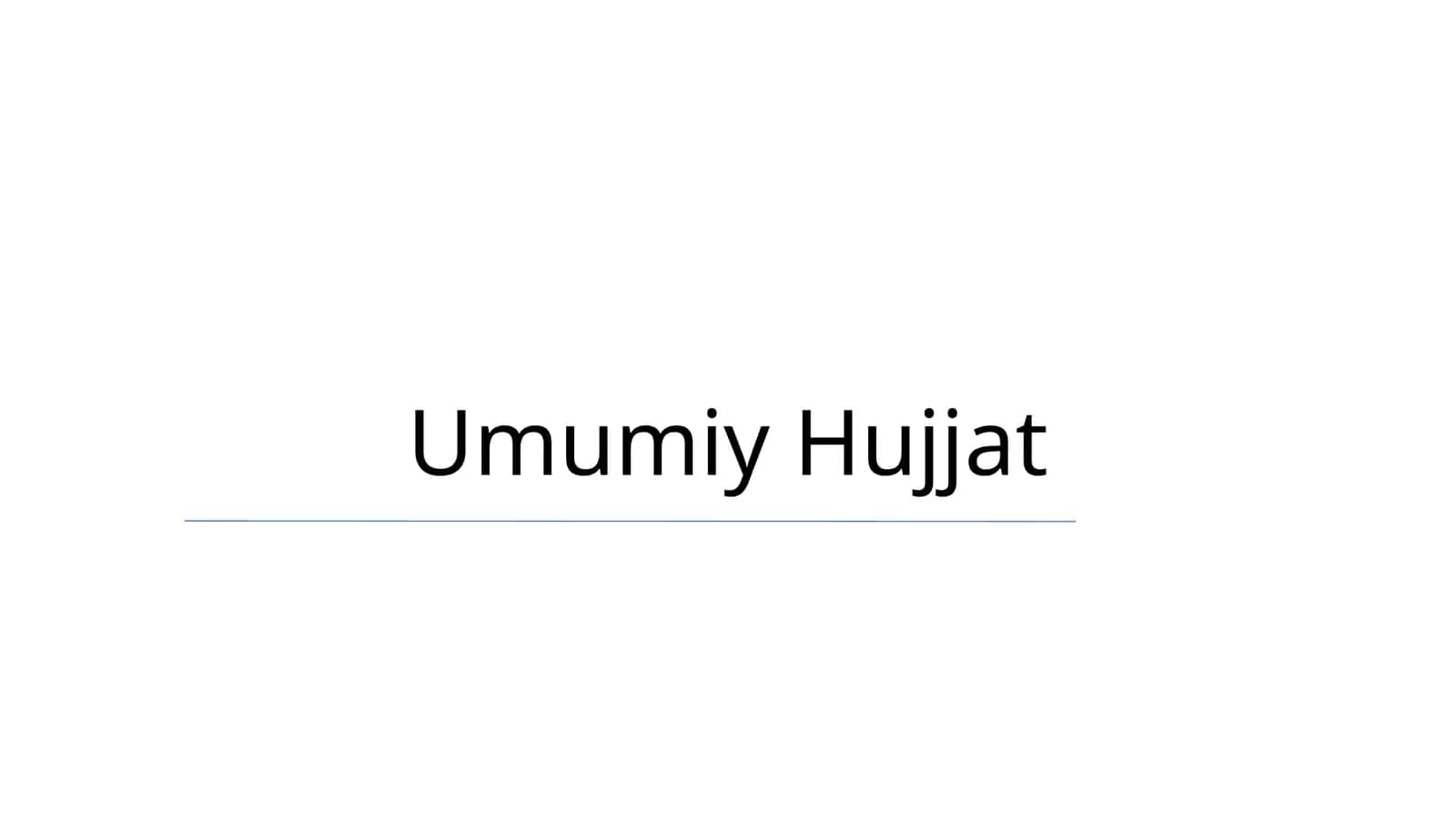 Umumiy Hujjat 1