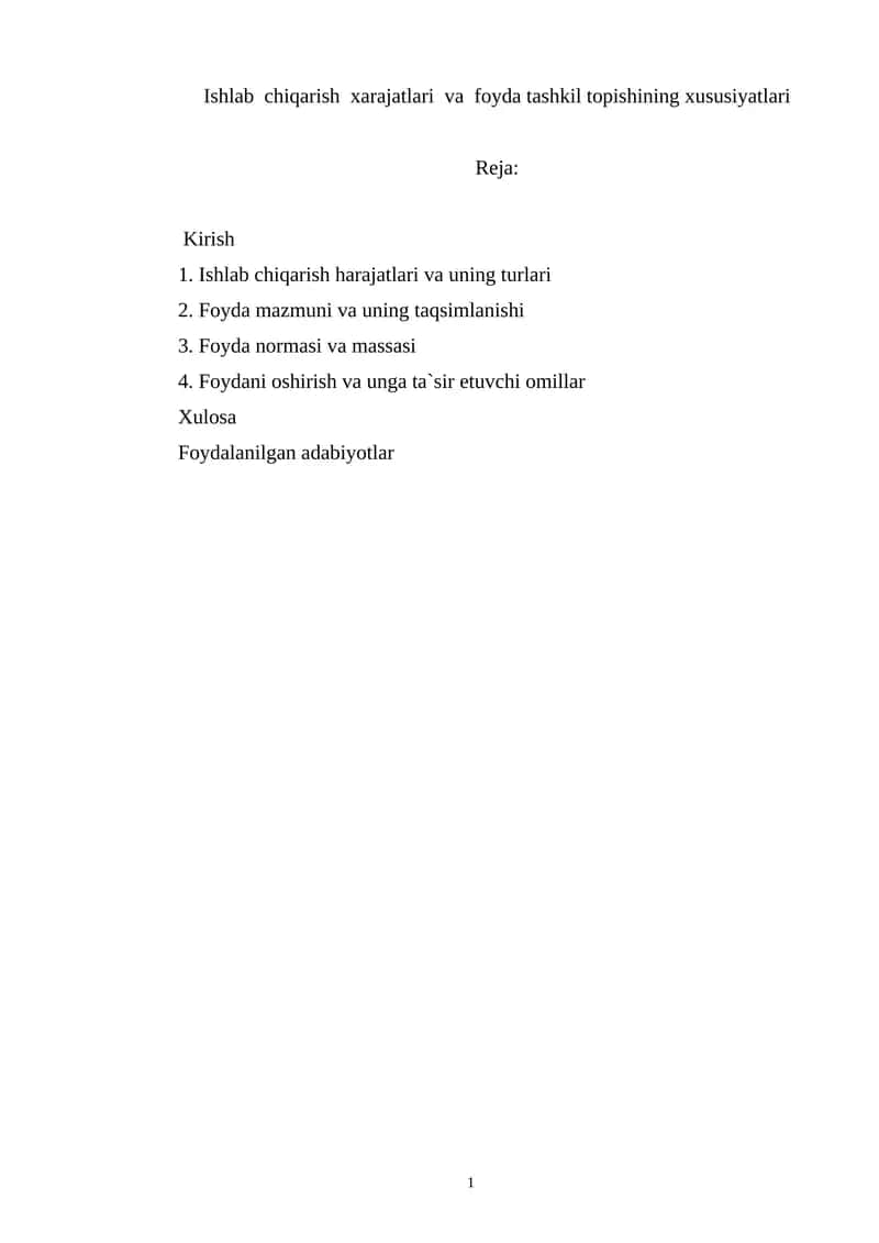 Kurs ishining dolzarbligi: Buxgalteriya hisobida xarajatlarni o‘lchash 1