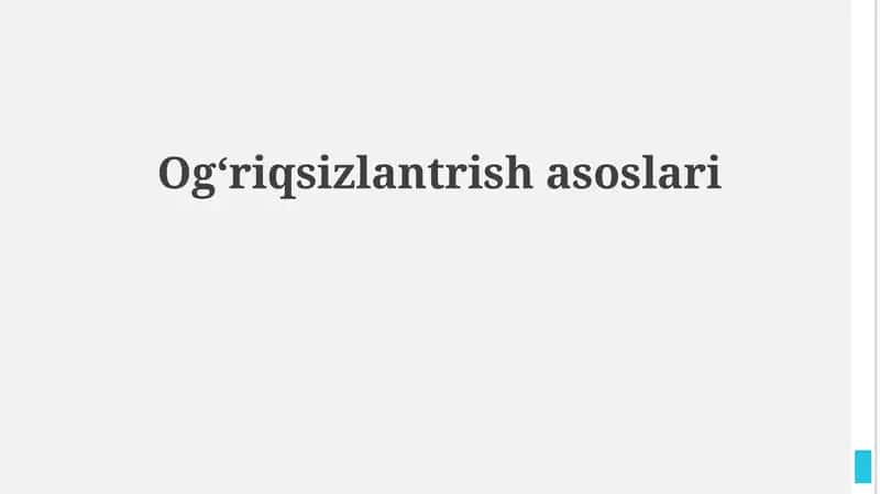 Anesteziya asoslari 1